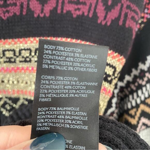 Free People Cabin Fever Swit Sweater in Black Combo Size X-Small Gently Used - Picture 8 of 9